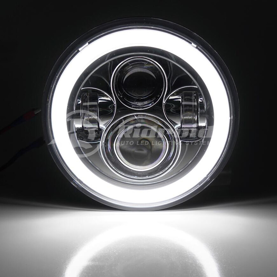 7" LED Headlight Halo + Passing Lamps For Harley Heritage Softail Classic FLSTC