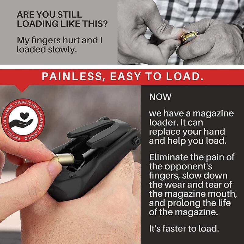 Portable Raptor Universal Pistol Speed Loader for Magazines from .380 9mm-45 ACP