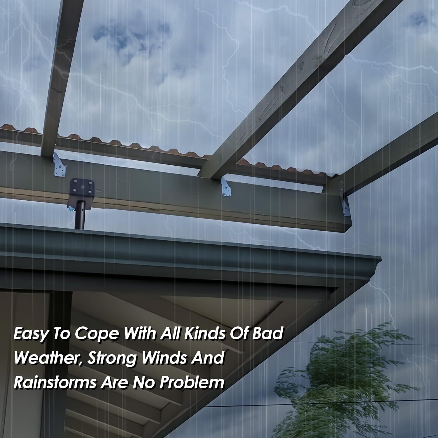 2Pack 3.6-Inch Saddle Stainless Steel Roof Riser for Patio Pergola