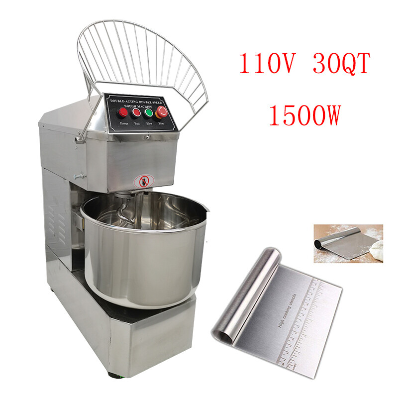 30 QT Electric Commercial Action Double Speed Spiral Dough Mixer Mixing Machine