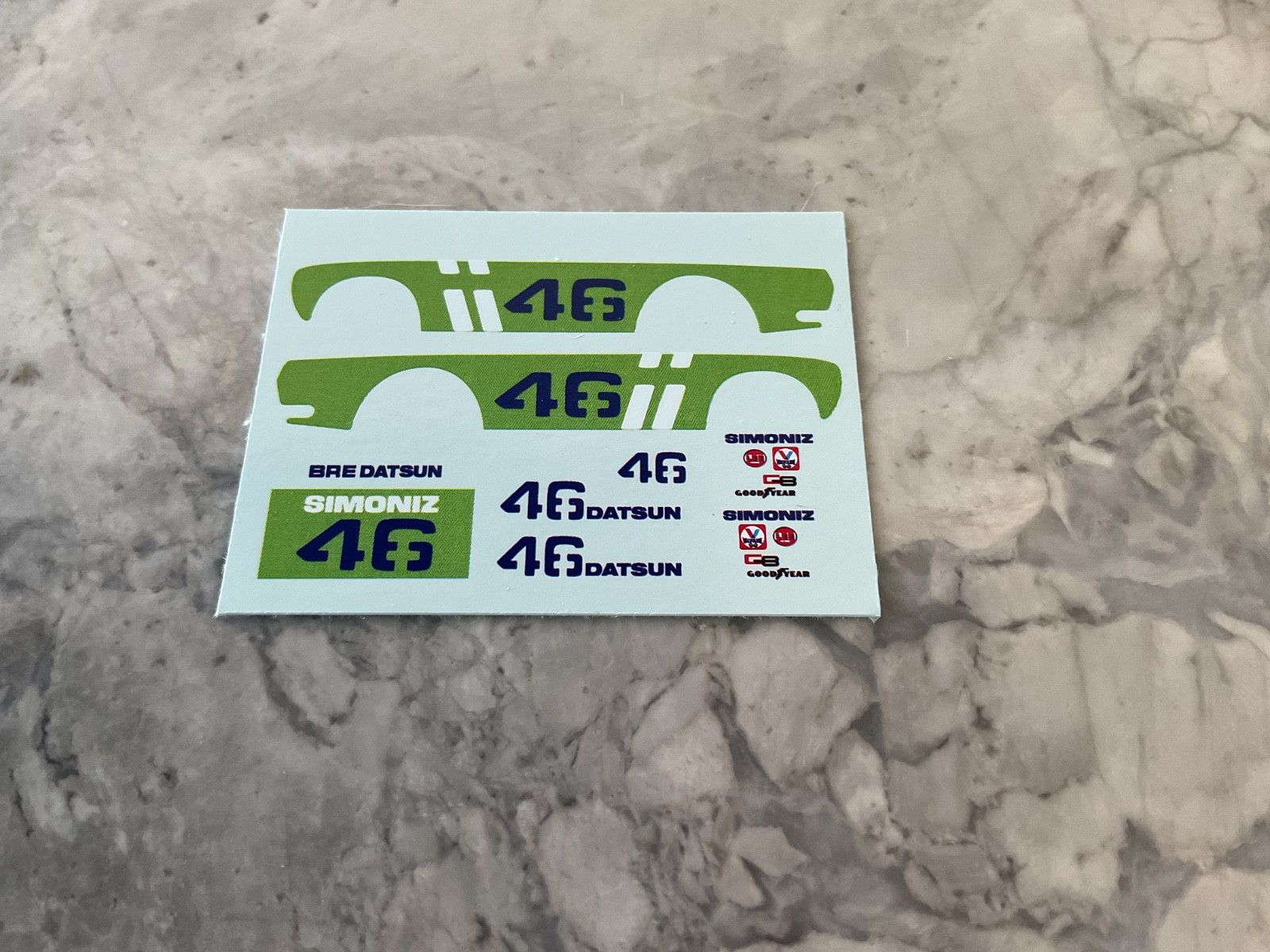Auto World AFX Green DATSUN 510 Decals