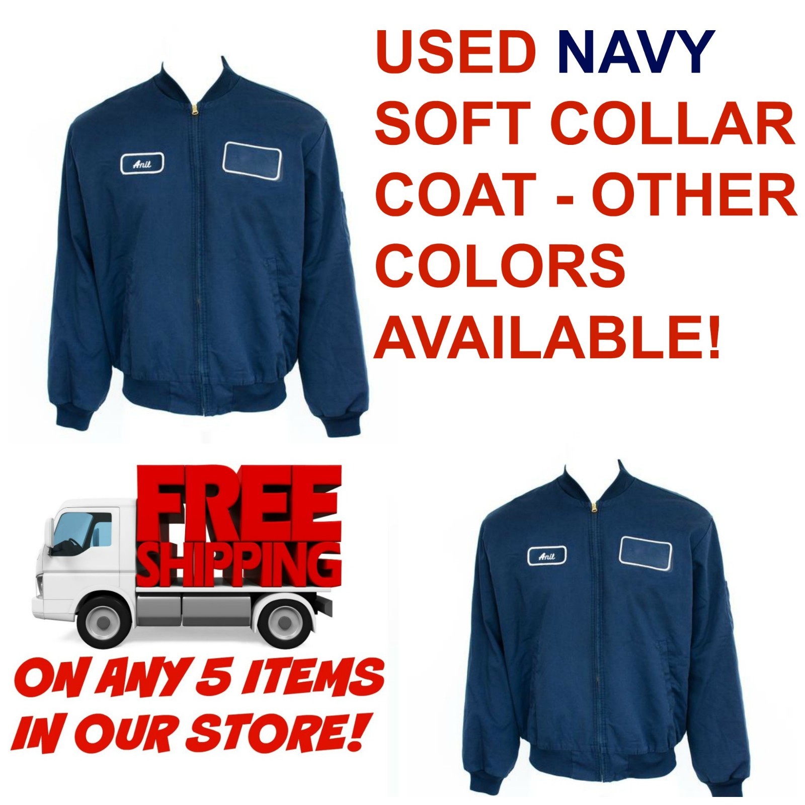 Used Work Coats Work Jackets NAVY BLUE Cintas, Redkap, Unifirst, G&K