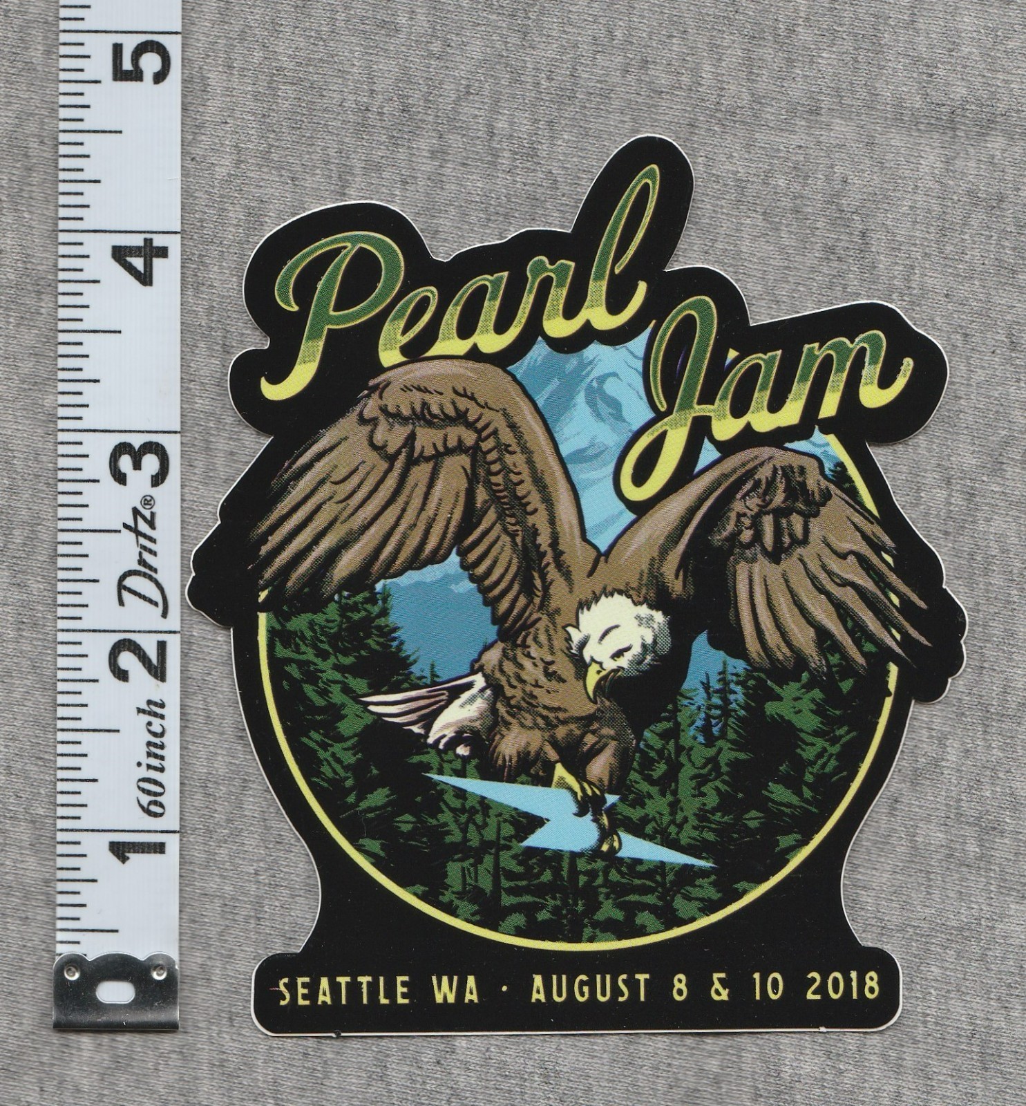 Pearl Jam Sticker Bald Eagle Aug 2018 The Home Shows Seattle WA Safeco Field