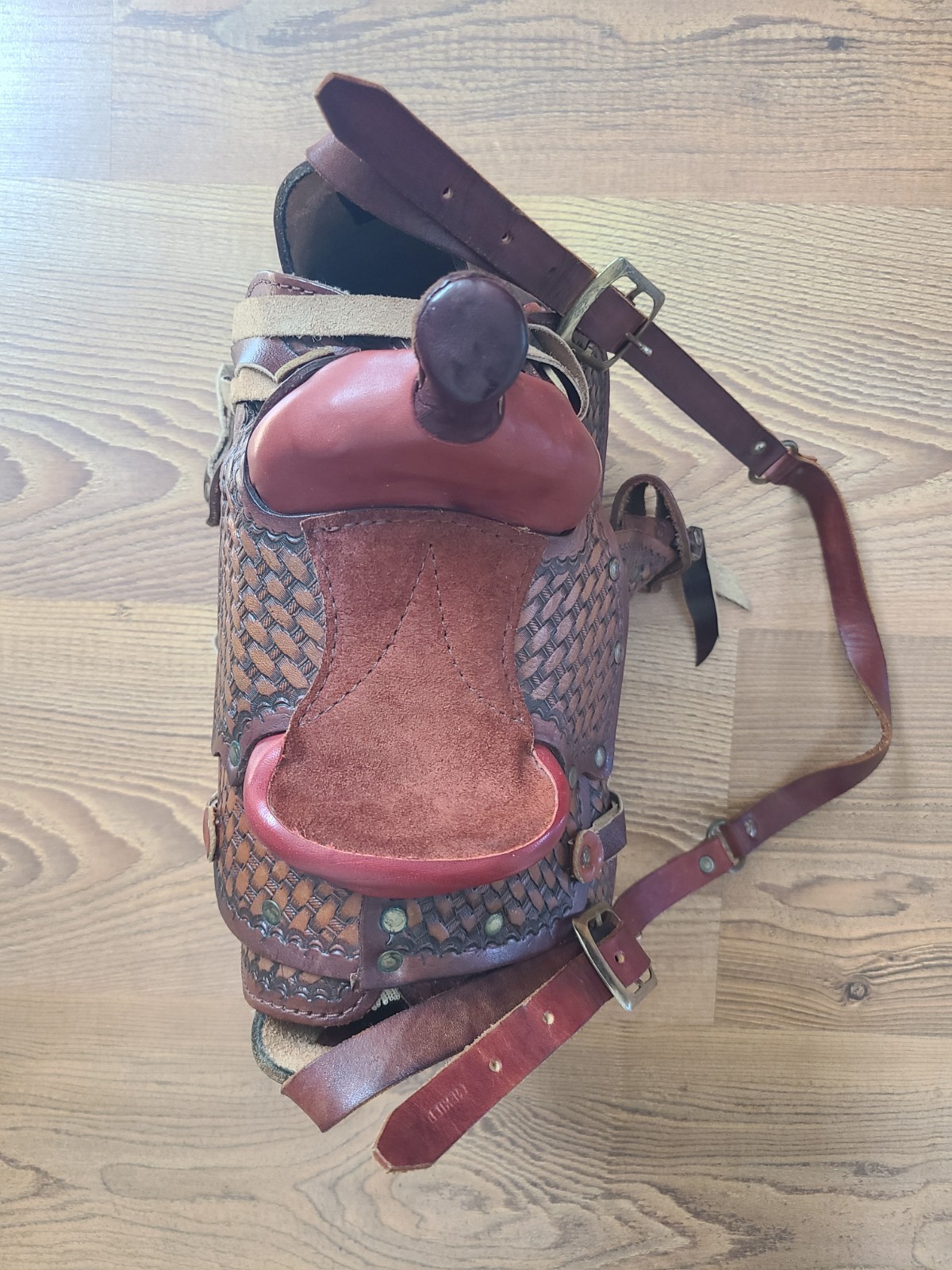 Circle Y Western Saddle Bag Leather Shearling Lined Vintage Riding Accessory