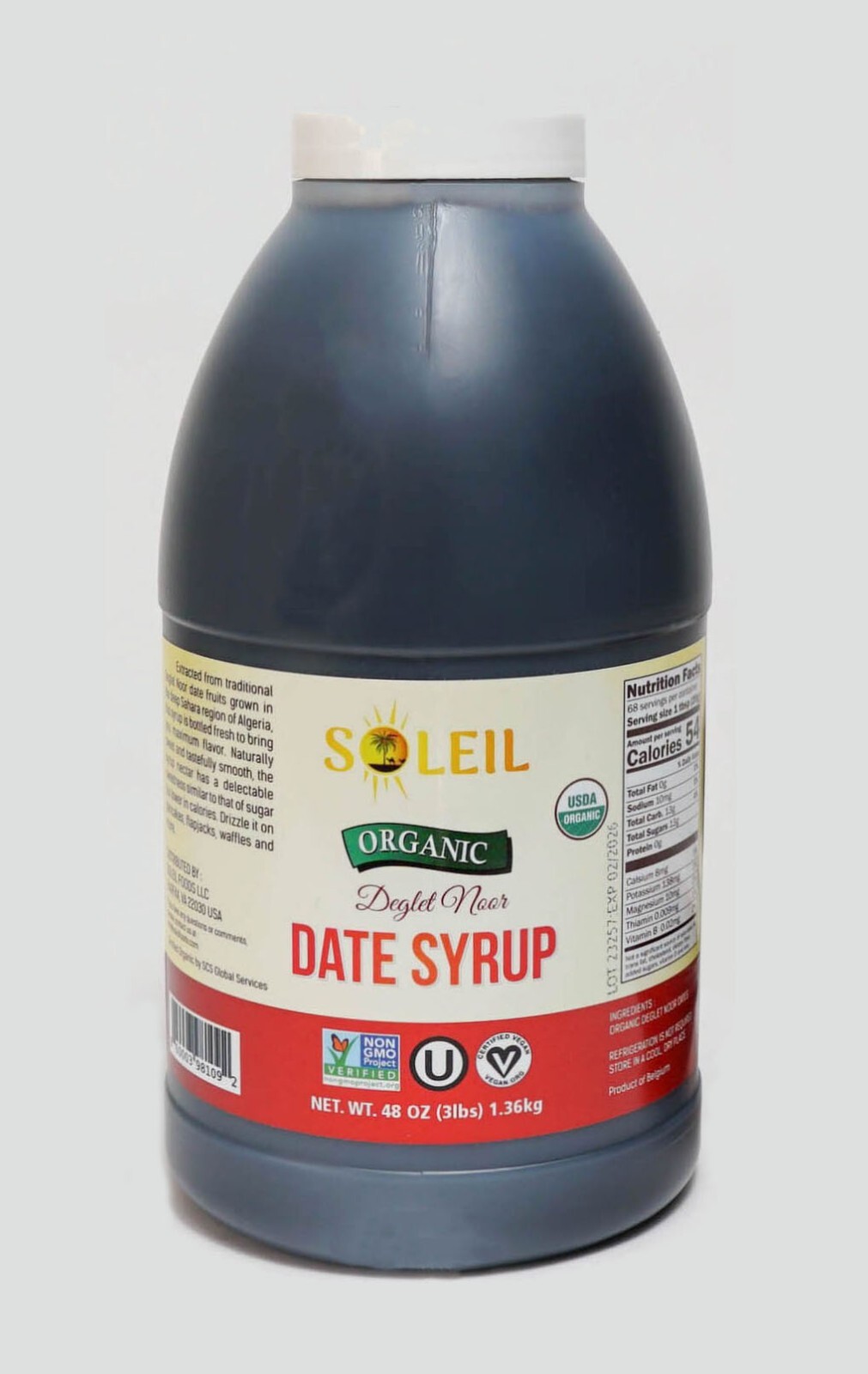 3LB ORGANIC DATE SYRUP/ CERTIFIED ORGANIC/ NON-GMO/VEGAN/KOSHER