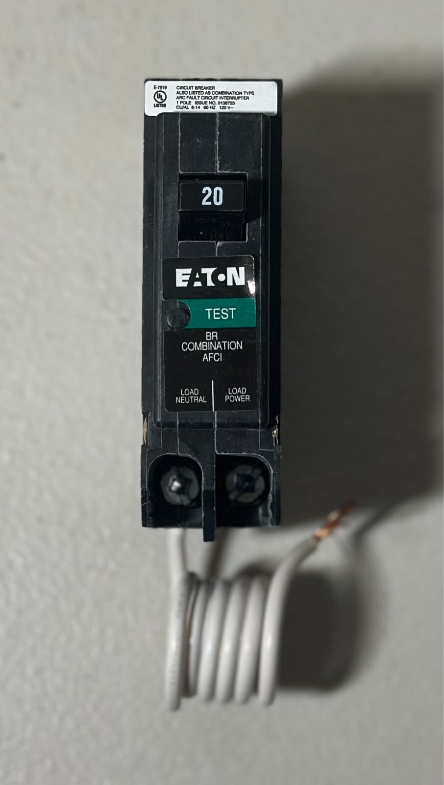 10 PCS Eaton BRN120AF BR Combination AFCI Circuit Breaker 20 AMP