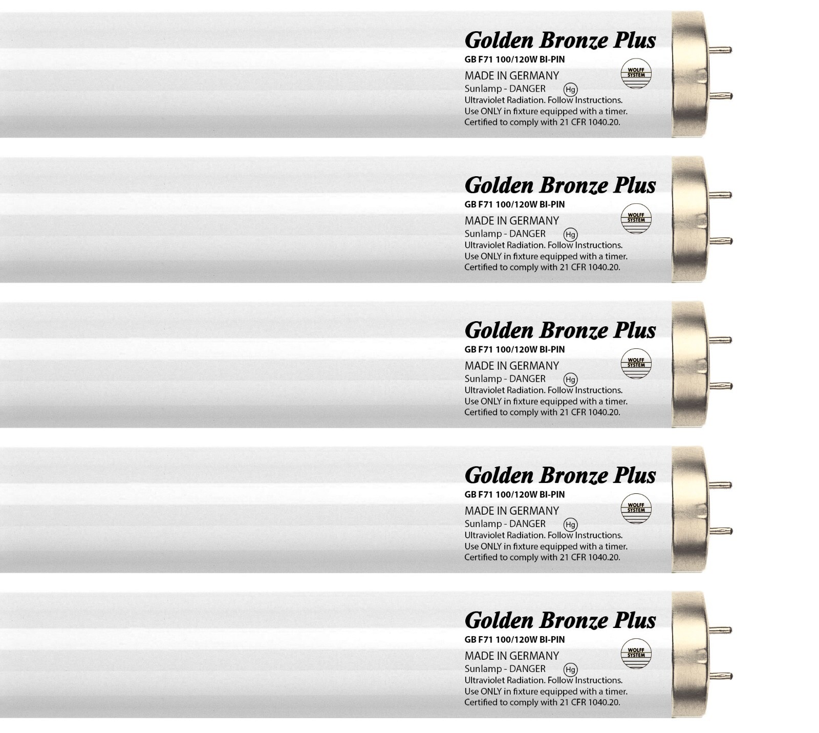 Wolff System GoldenBronze Plus F71T12 100W Bipin Tanning Bulbs - Wolff Bronzing!