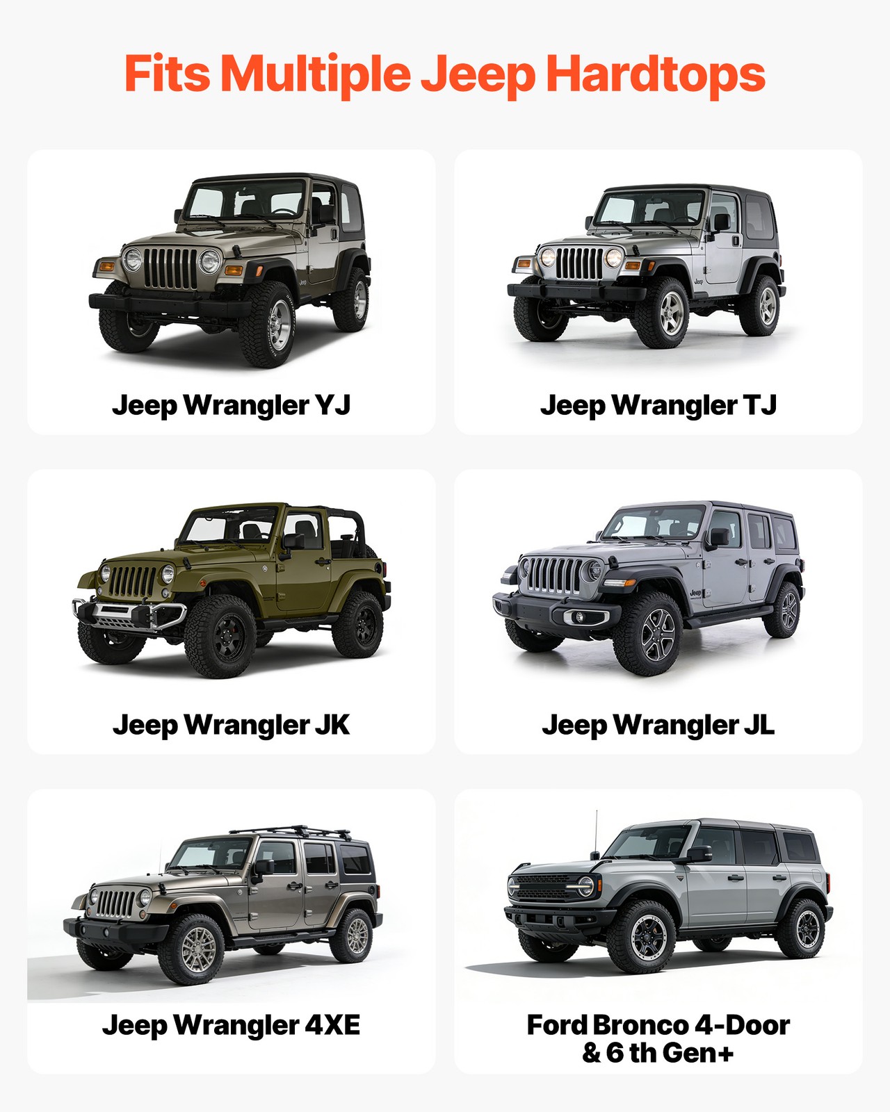 VEVOR Hard Top Removal Lift Hardtop Removal System for Jeep Wranglers YJ TJ JK