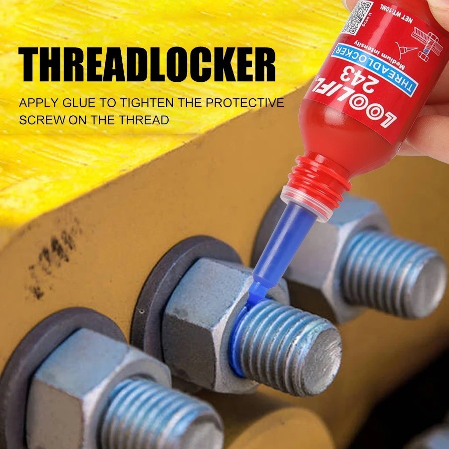 LOOLIFL Blue Thread Locker 243 Nuts-Bolts Locker, Screw Adhesive Lock Tight Seal