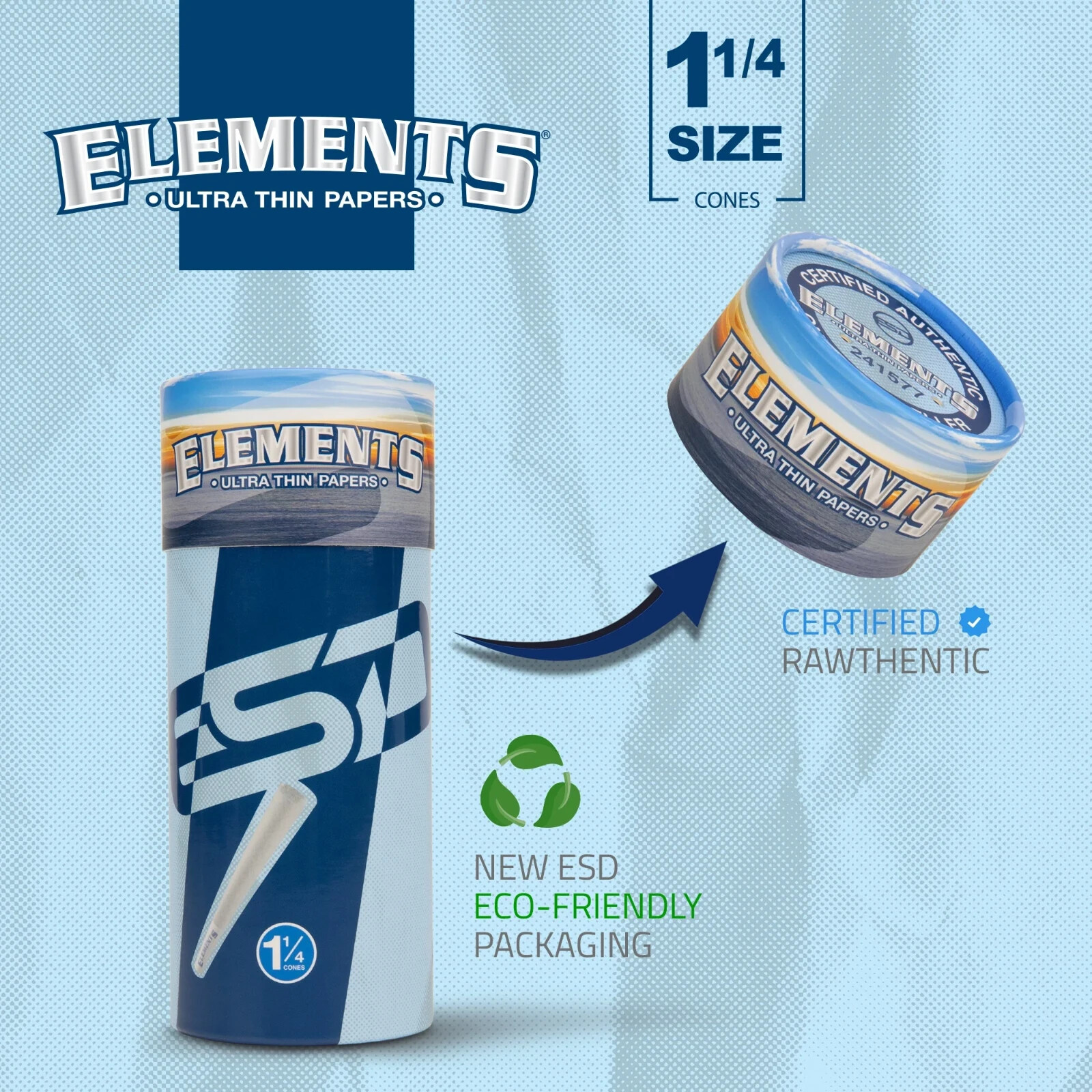 Elements Cones 1 1/4 Pre-Rolled | 100 Pack