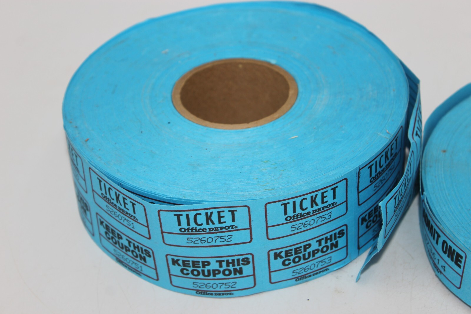 Admit One Ticket 2 Rolls Drawing Keep Coupon Carnival Fair Festival Raffle BLUE