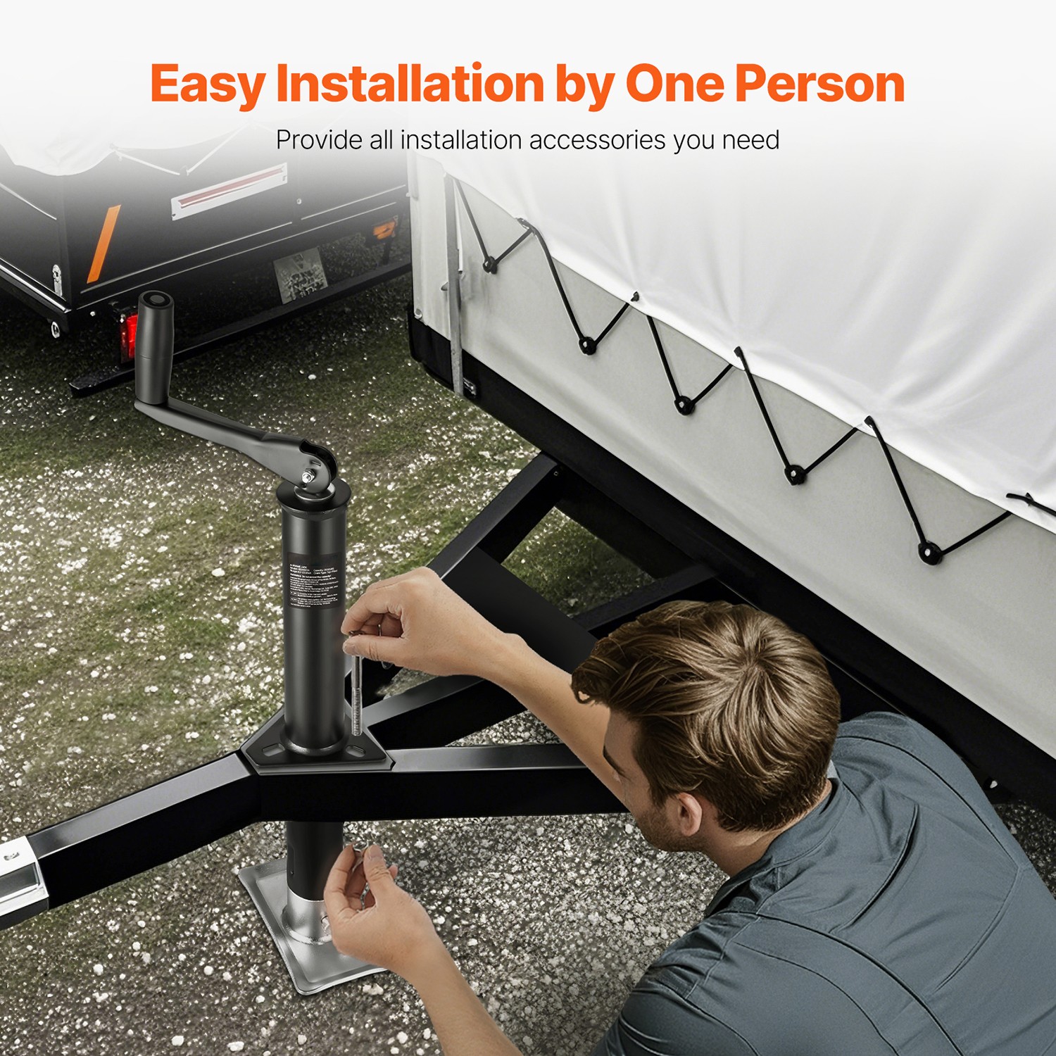 A Frame Trailer Jack Bolt on Trailer Tongue Jack 2000 lbs 15-inch Travel