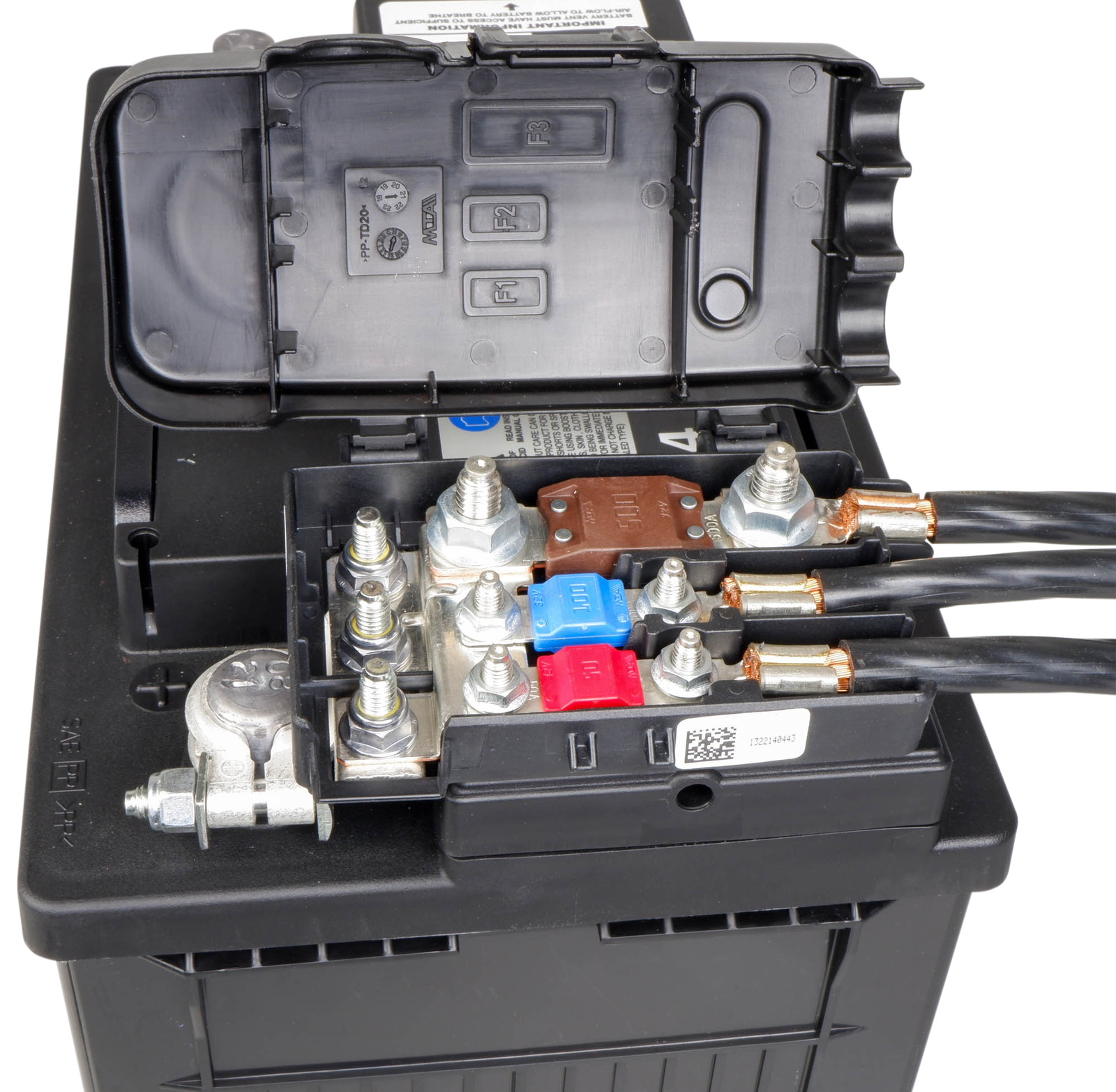 Universal On-Battery Terminal Power Distribution Fuse Box - 12v 24v Marine