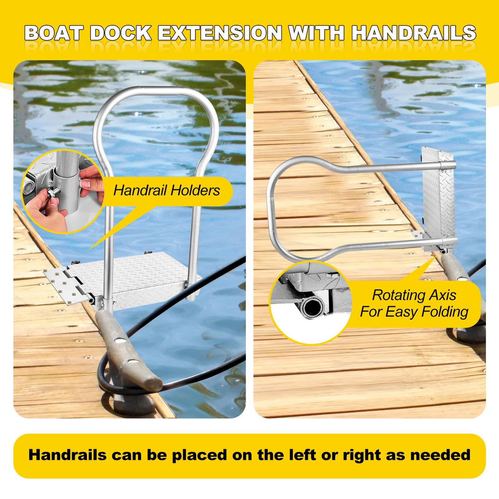 Folding Boat Boarding Platform Ramp for Boat Lifts Aluminum Dock Step Access