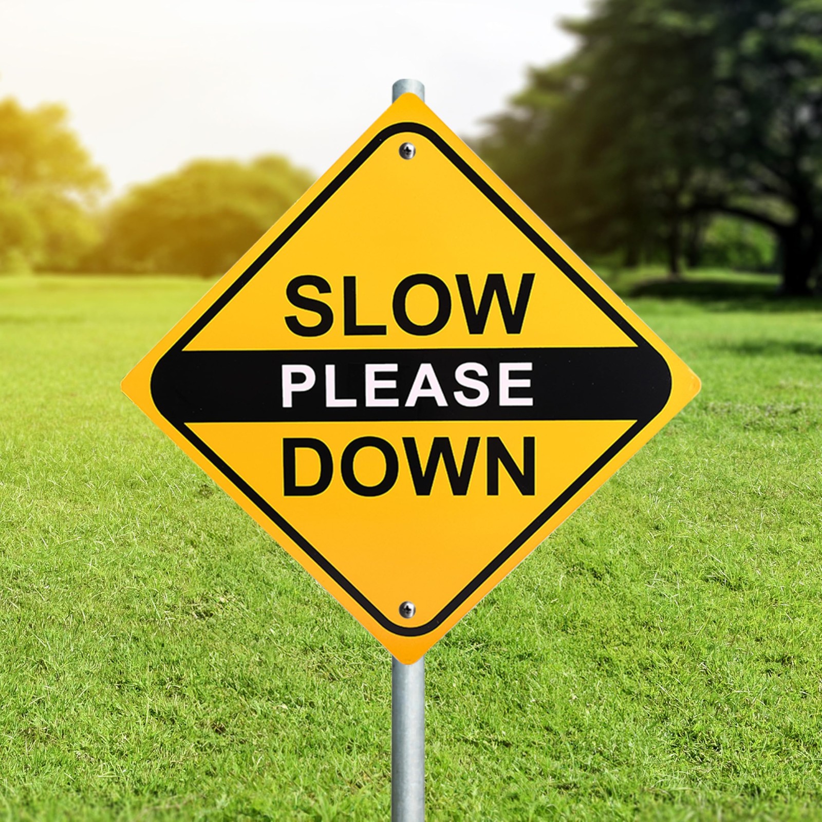 Bigtime Slow Down Signs for Neighborhoods - Aluminum Signage Slow Please Down