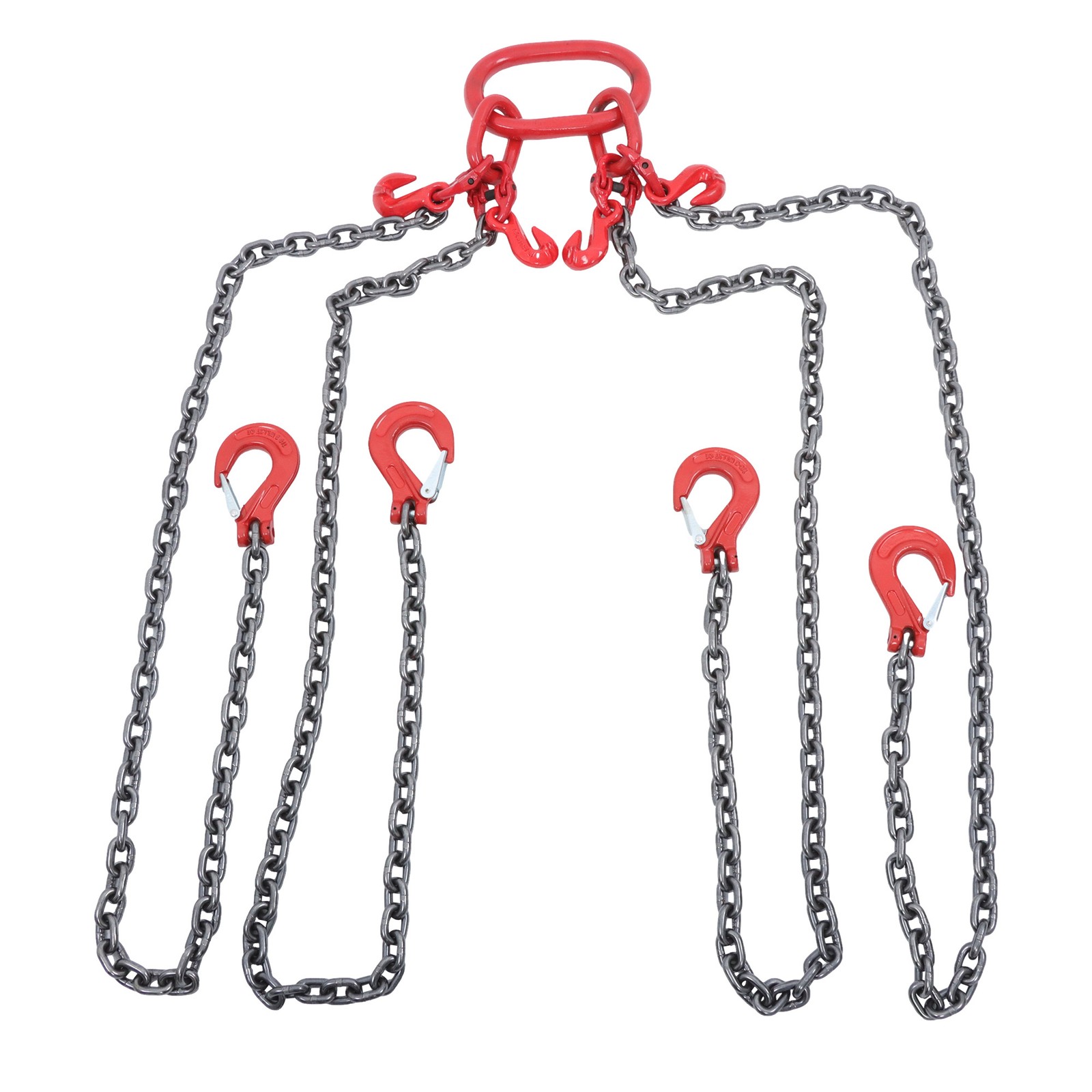 11000 lbs 5/16" x 5' Chain Sling 4 Legs G80 Lifting Chain with Grab Hooks