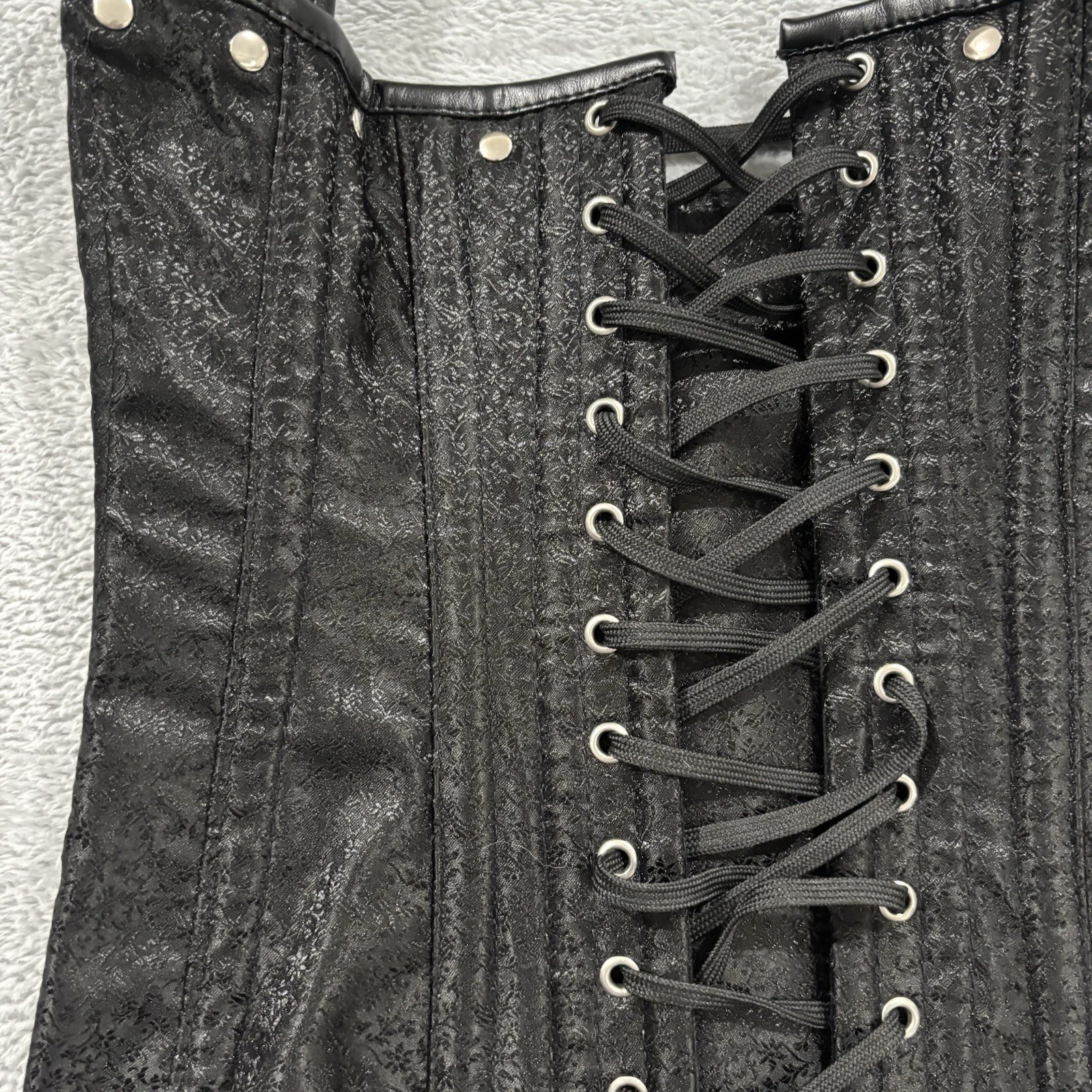 Top Drawer by Daisy Corset Women's Small Steel Boned Floral Whimsigoth Black