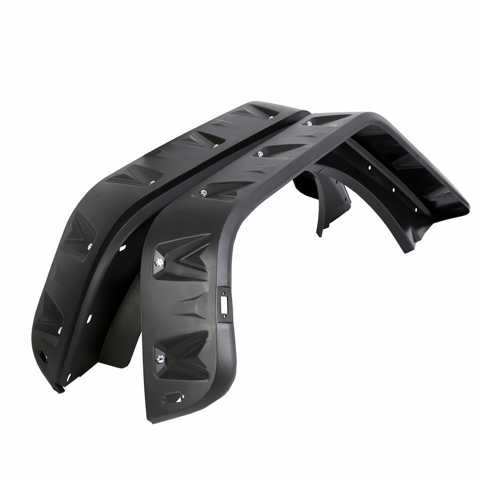 FOR 07-18 JEEP WRANGLER JK 4PCS POCKET-RIVETED STYLE WHEEL FENDER FLARES W/ LED