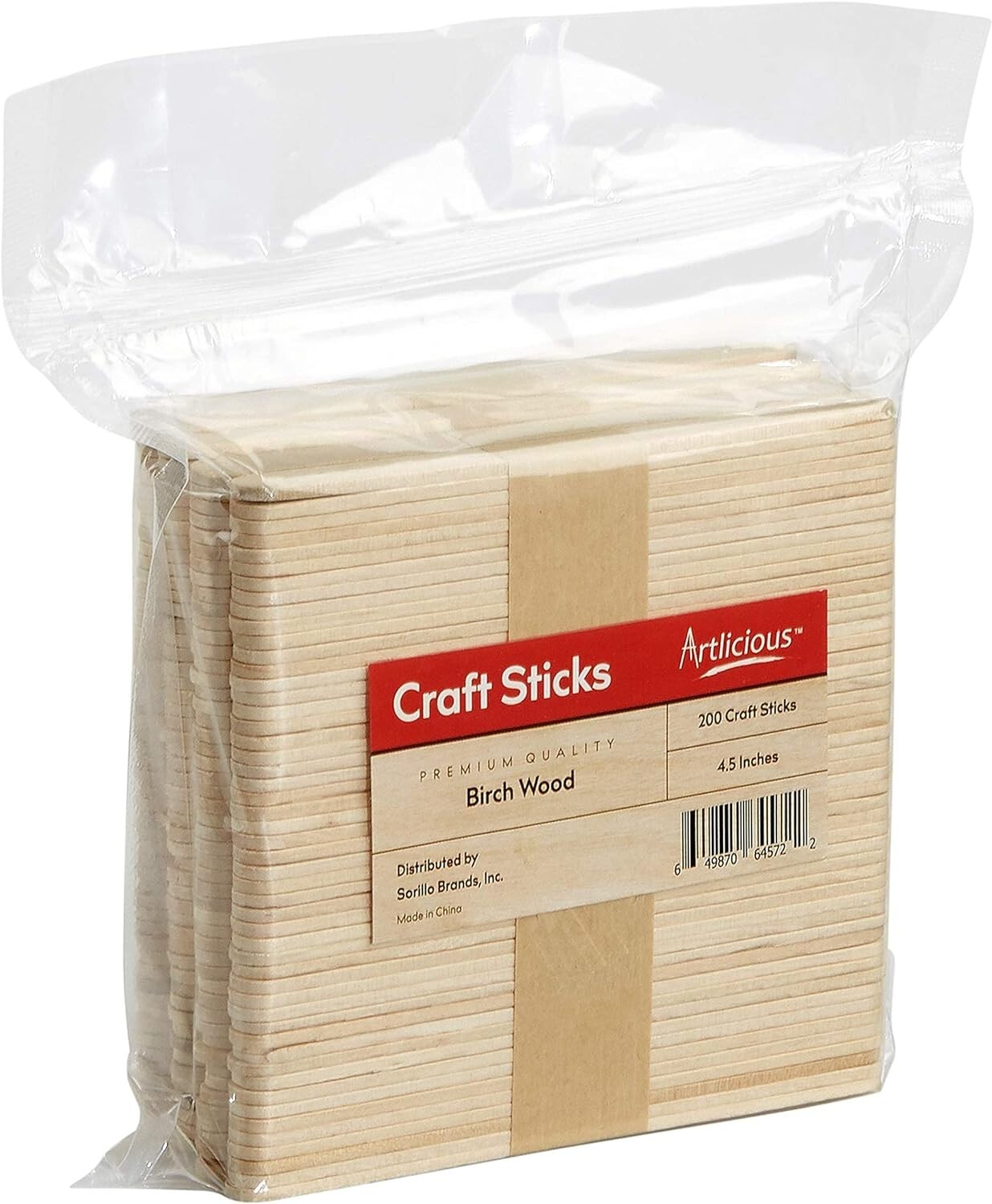 Popsicle Stick, Craft Sticks, 4.5 Inch, 200 Pack, Wax Sticks, Popsicle Stick C