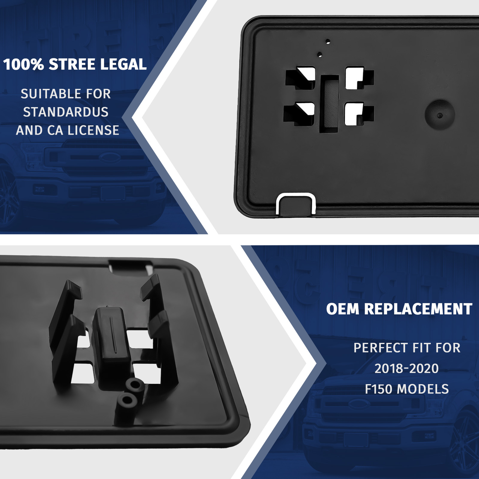 NEW Front License Plate Tag Mounting Bracket Holder For Ford F-150 2018 19 2020