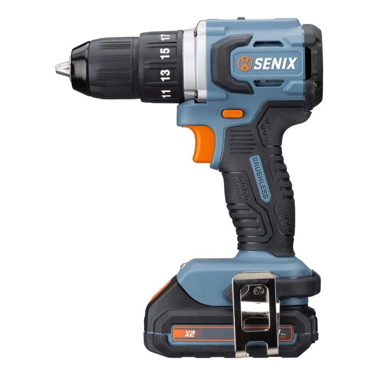 Senix 20V Brushless 1/2 " Drill/Driver &1/4"Impact Driver Combo Kit, 2 Batteries