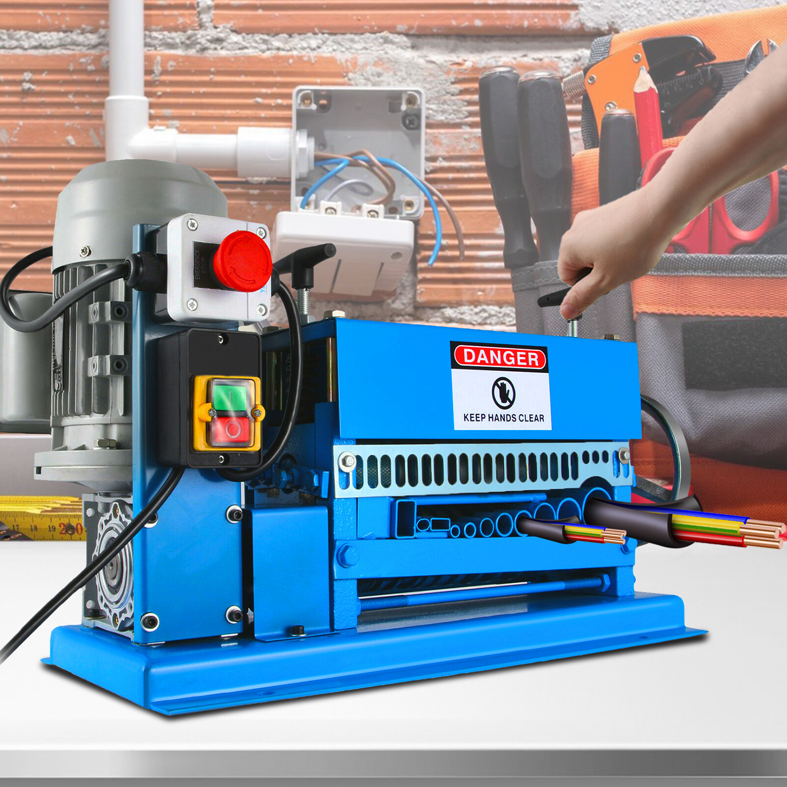 Electric Wire Stripping Machine 1.5-38mm Cable Stripper 0.06"-1.5" 1/2HP