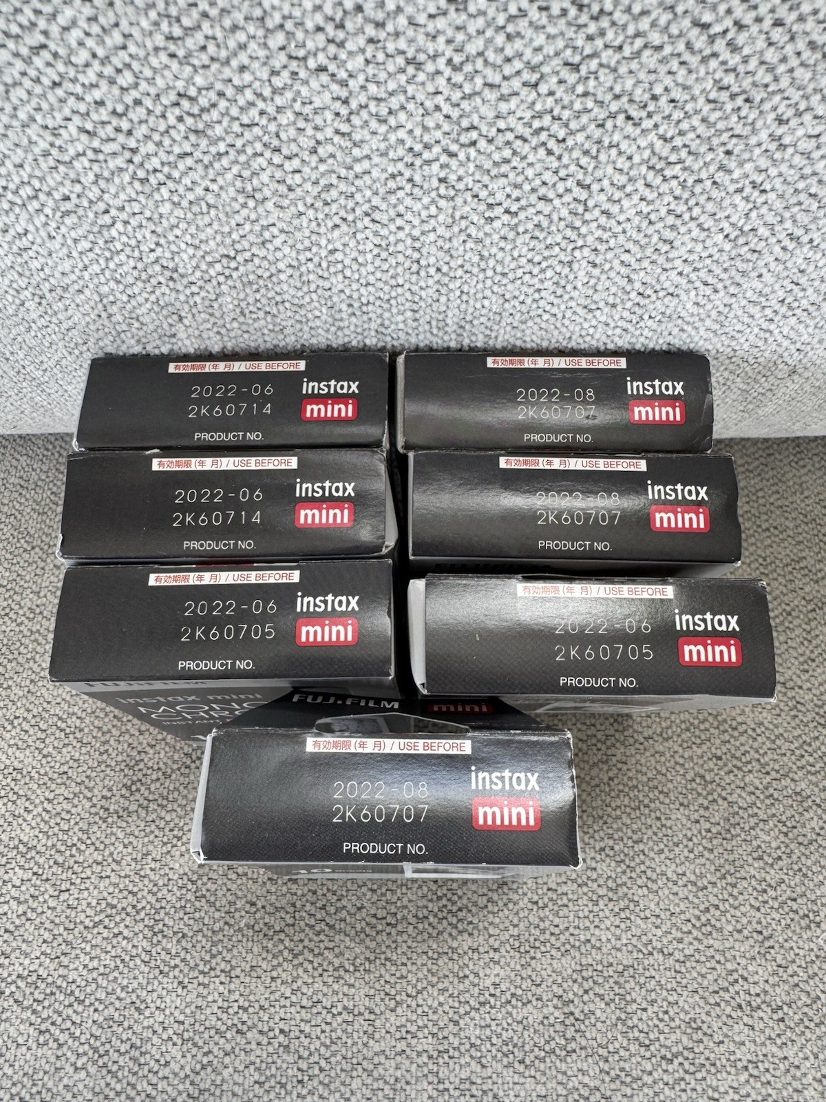 7x Fujifilm Instax Mini Monochrome Instant Film 10 Sheets Each – Expired 2022
