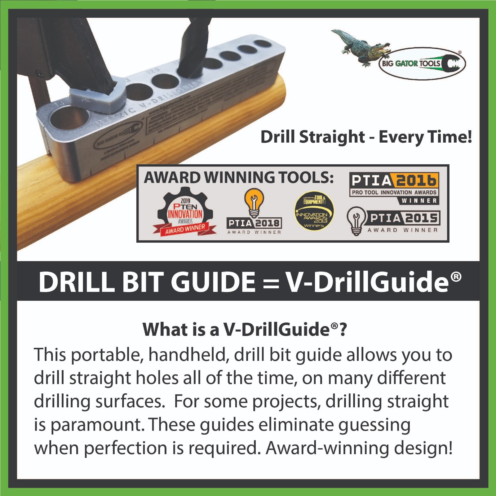 Drill guide - Helps drill gun parts, barrels, pistols, sites, slings, gunsmith
