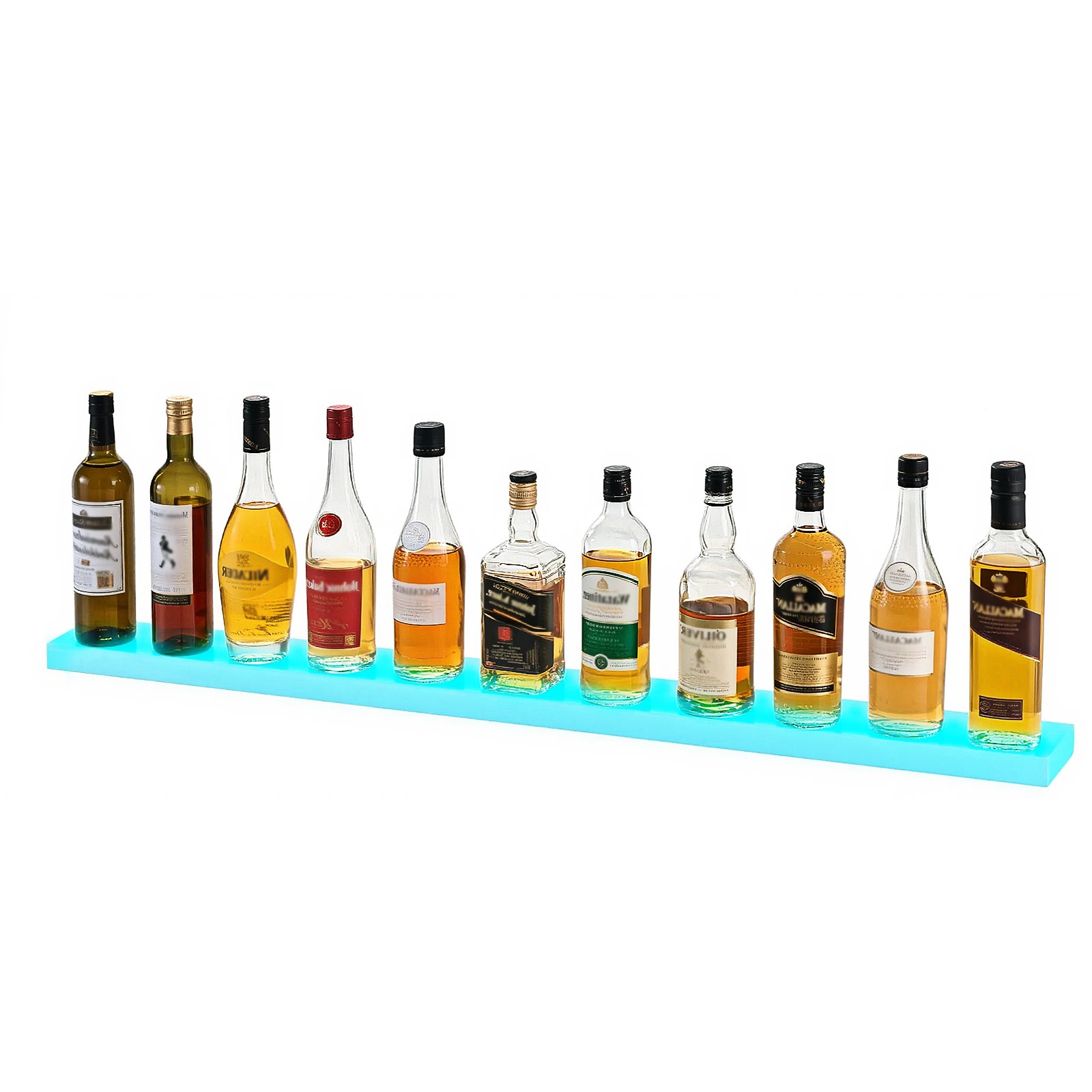 VEVOR LED Lighted Liquor Bottle Display 1-Tier 48 Inches for 12 Bottles