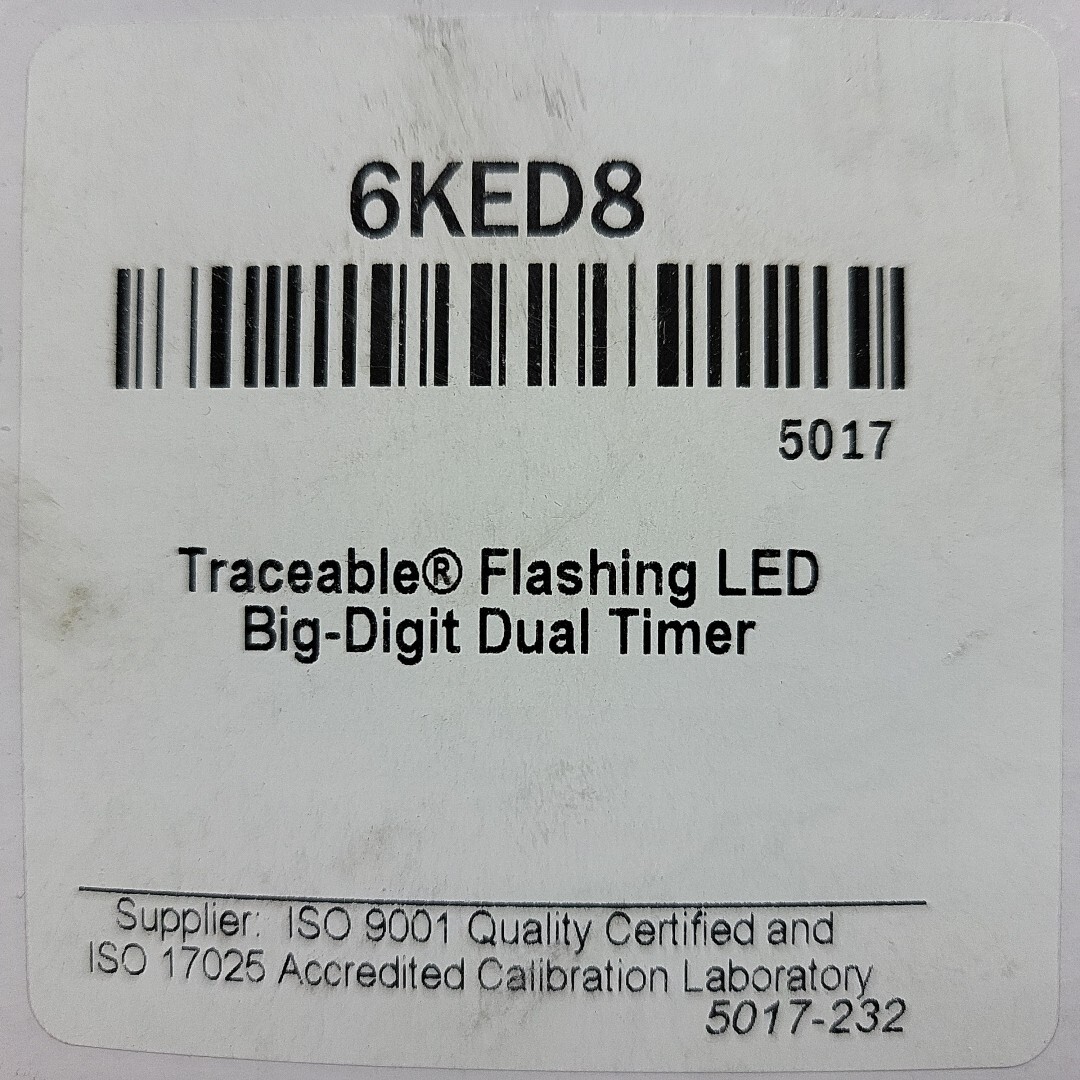 Traceable Flashing LED Alert Big-Digit Timer Dual Channel 5017 *NEW VARYING CERT
