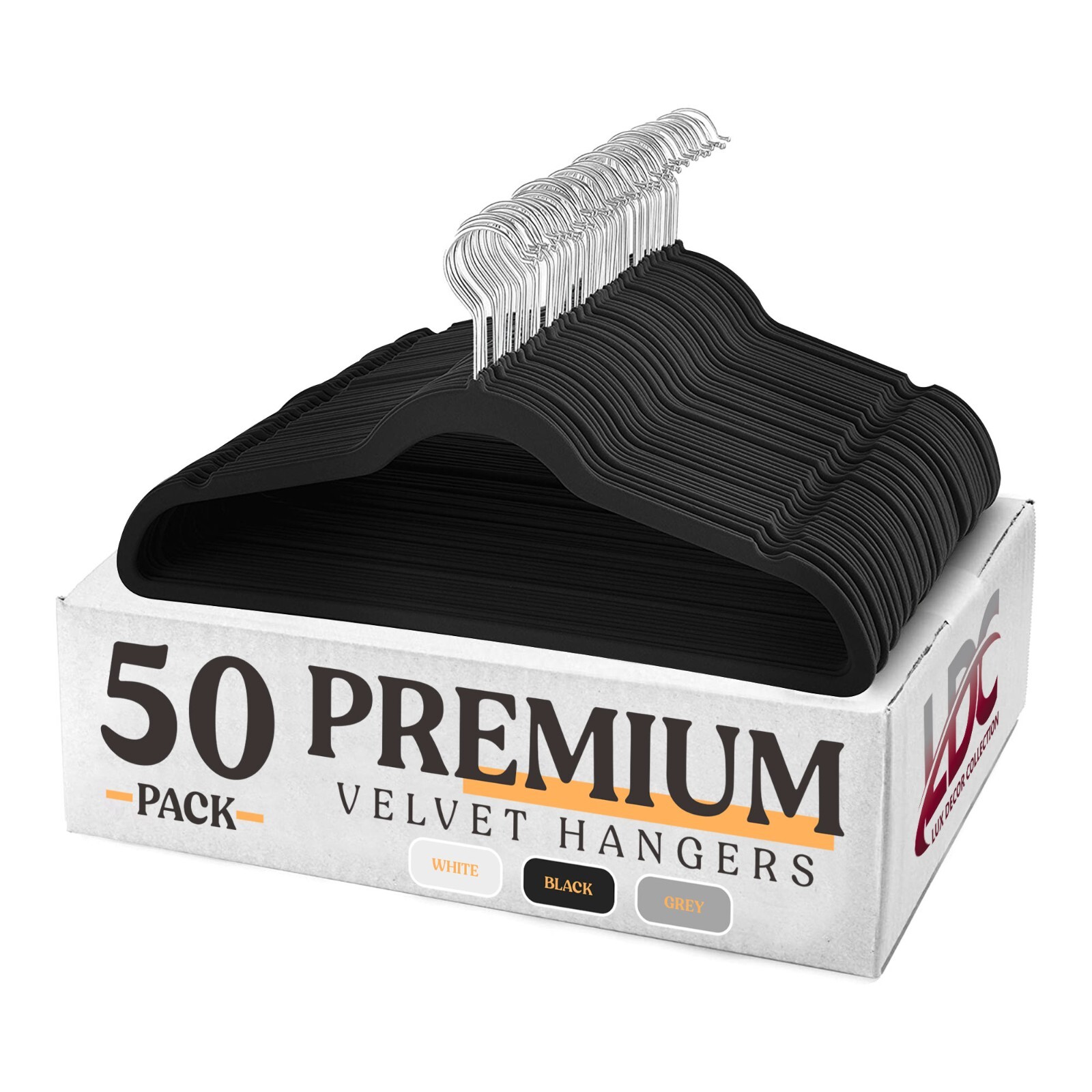 30/50 Pack Velvet Cloth Hangers Premium Lightweight Space Sever Non Slip Hanger