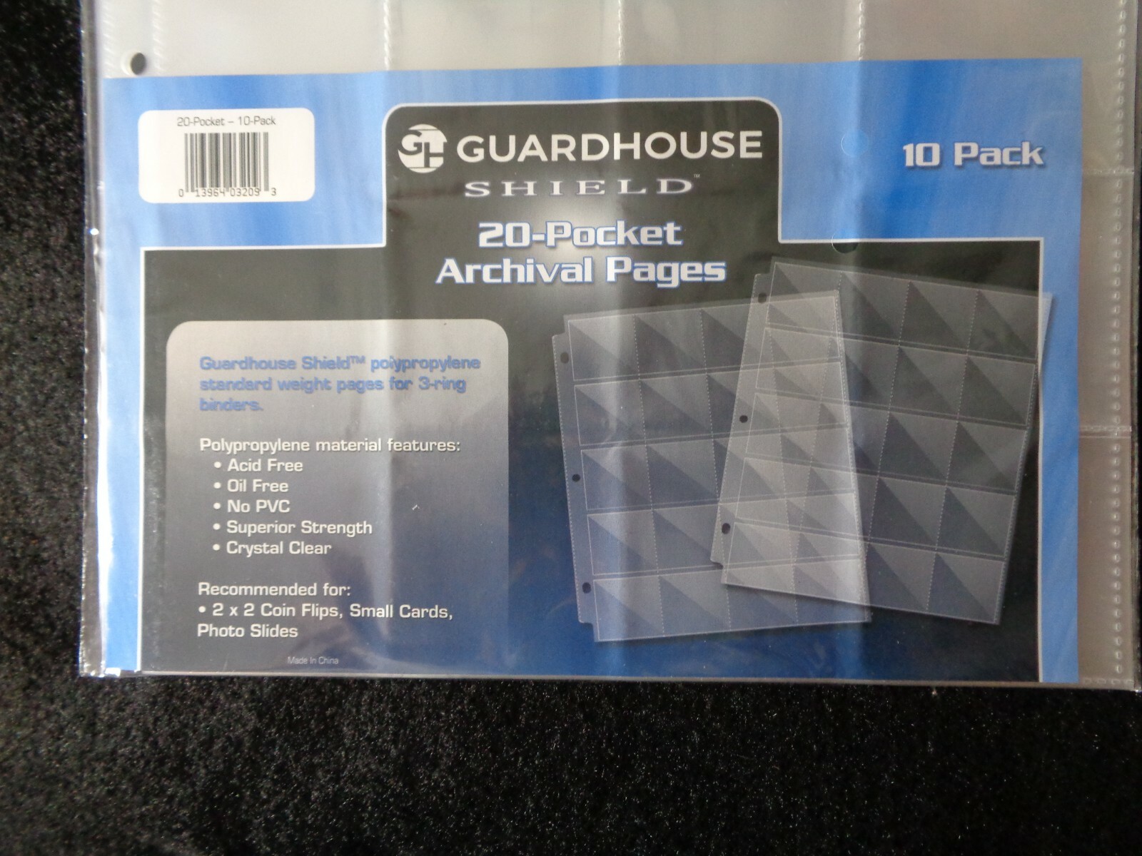 1 Pack of 10- 20 Pocket 2X2 Vinyl Note Book Pages. For Coin Flips