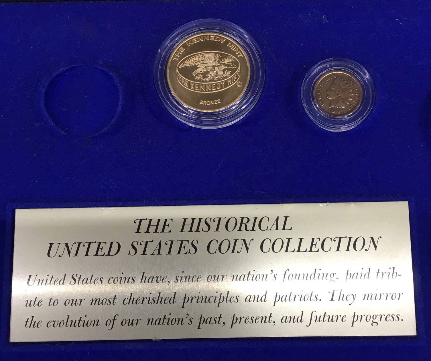 The Historical United States Coin Collection Wall Display Case W/77 Coins