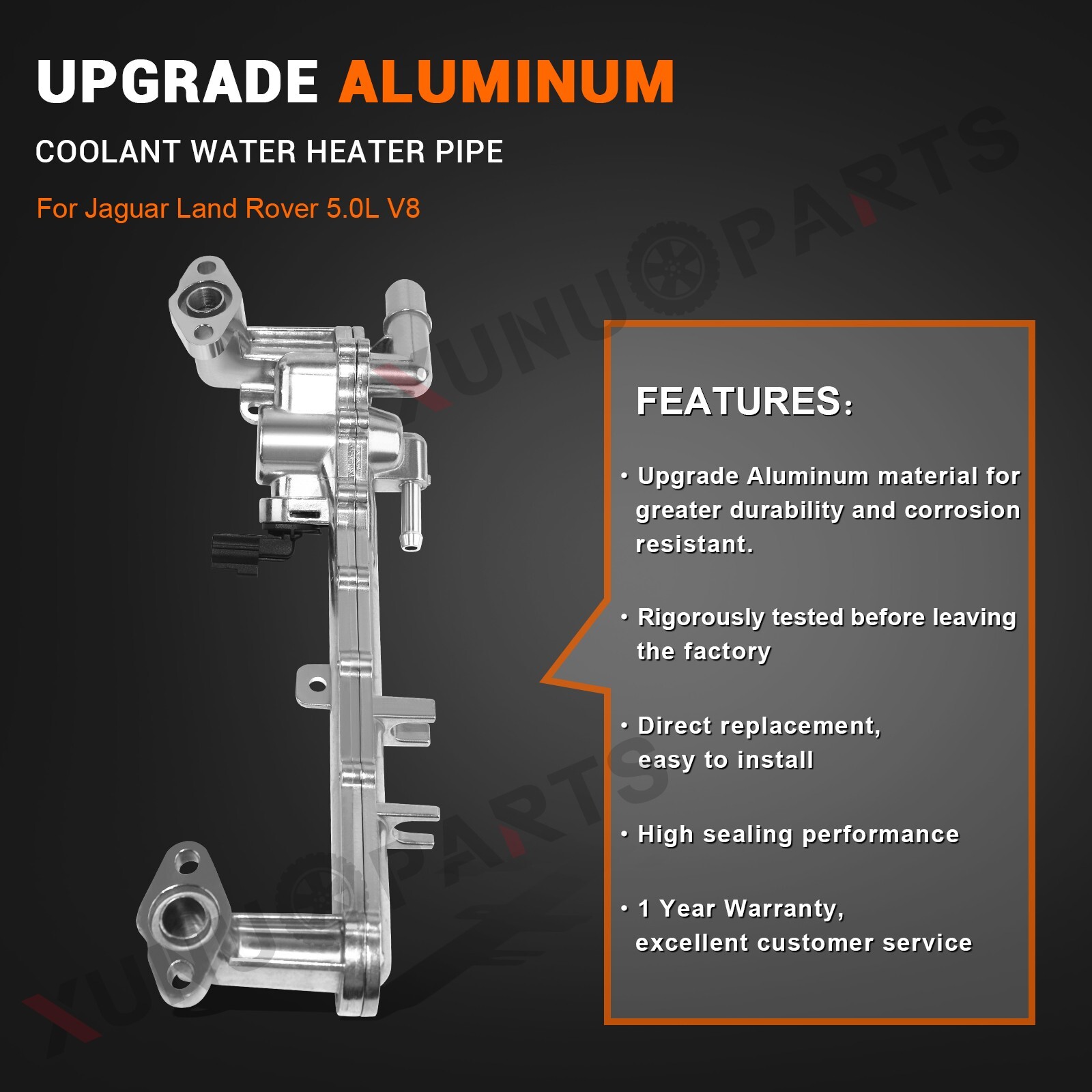 Upgraded Rear Coolant Crossover Heater Pipe for 2010-2020 Jaguar Land Rover 5.0L