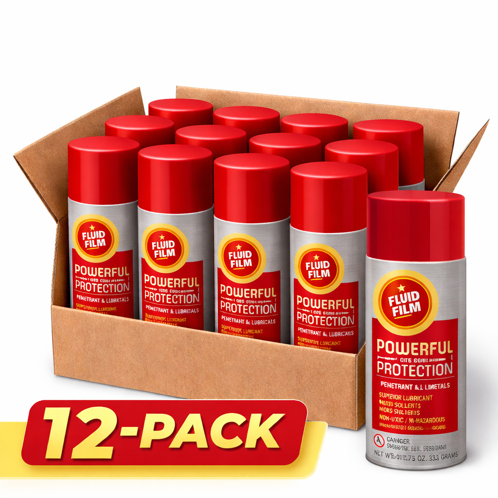 Fluid Film Rust Corrosion Penetrant Lubricant Preventative, 11.75oz Aerosol 12pk
