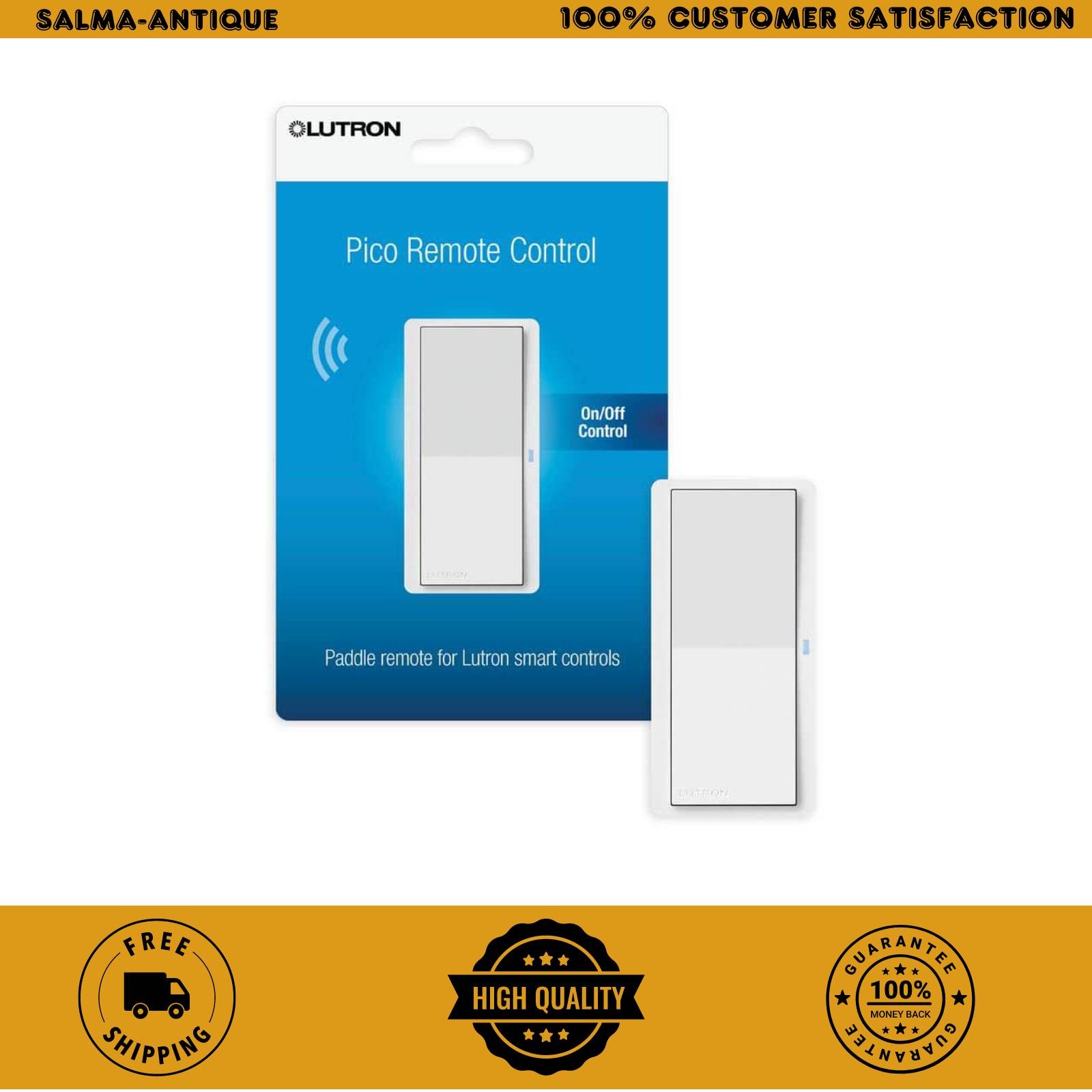 Pico Paddle Remote for On/Off Control of Caseta Smart Switches/Dimmers, White (P