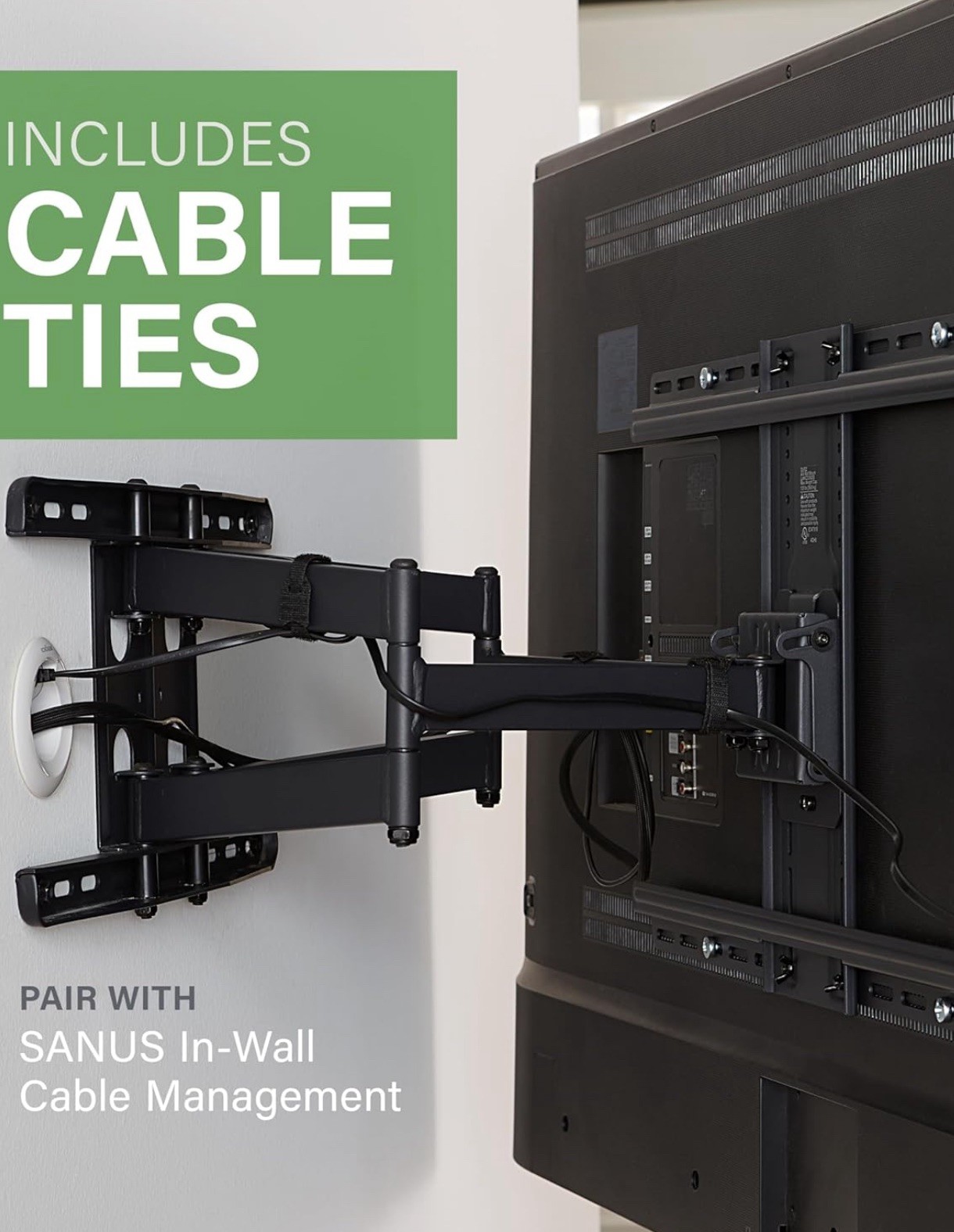 SANUS Premium Full Motion TV Mount for 42"-90" TVs OLF22-B2 - Sturdy & Smooth