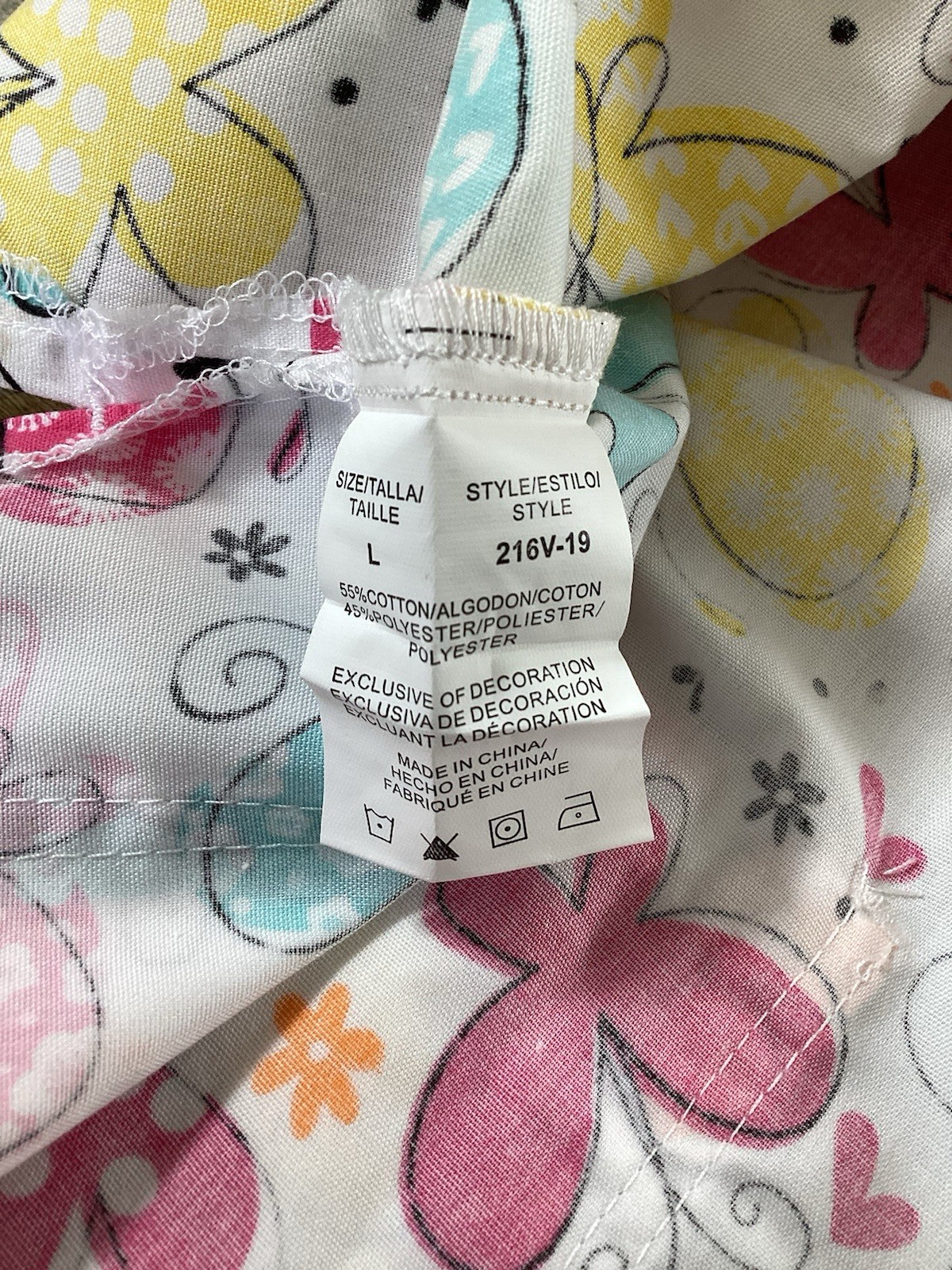 Just Love Womens Scrub Top L Butterfly Print V Neck Medical Nurse Shirt NWT