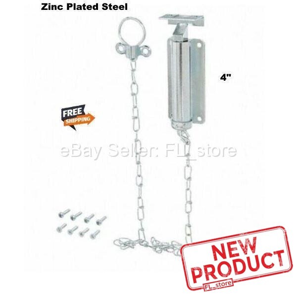 Pull Chain Bolt Latch Spring Loaded 4" Zinc Finish Barn Shed Gate Security NEW