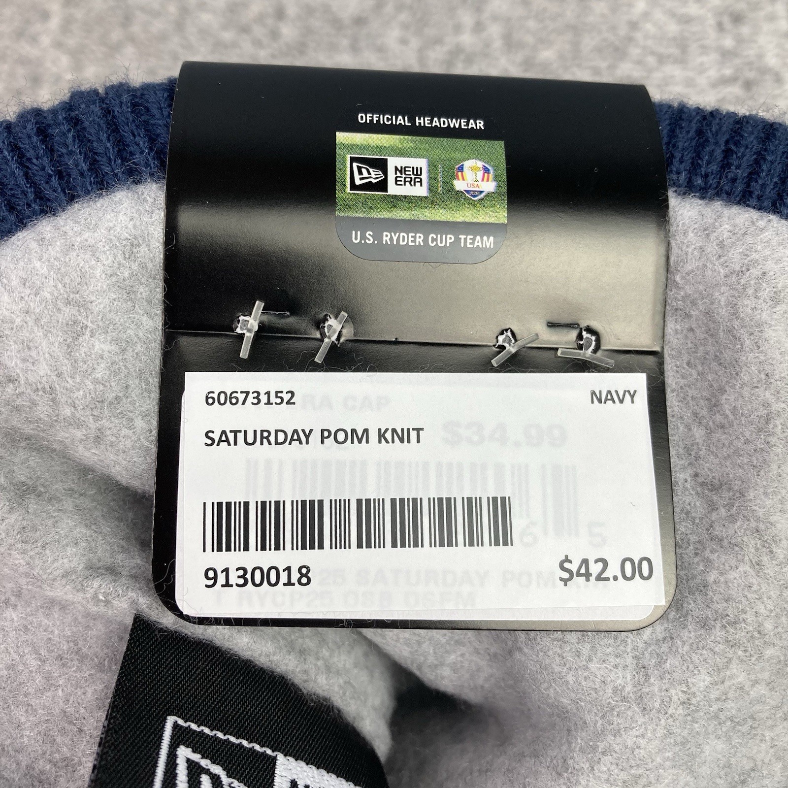 2025 Ryder Cup New Era USA Navy/Red Winter Pom Beanie/Hat - New