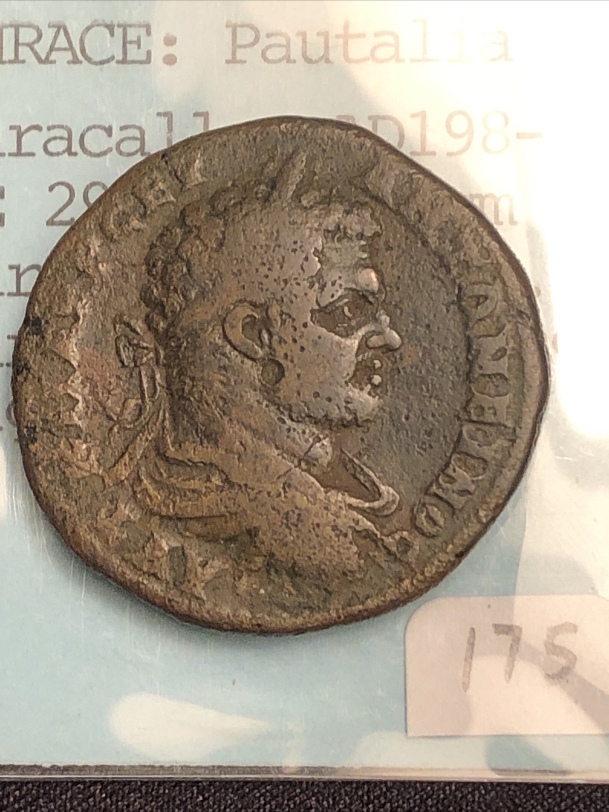 caracalla ae 29 bronze ad198-217 17.78 Grams Thrace Pautalia , Rev Standing