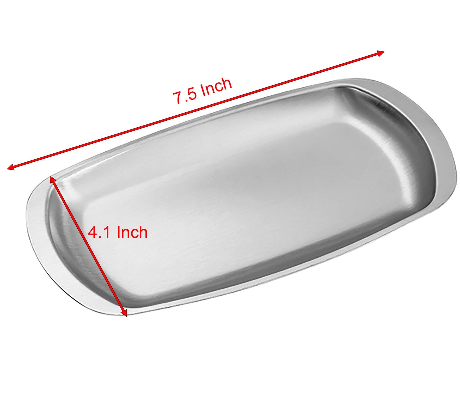 Thickened Serving Tray, 7.5 Inch x 4.1 7.5" x 4.1" x 0.5", Silver