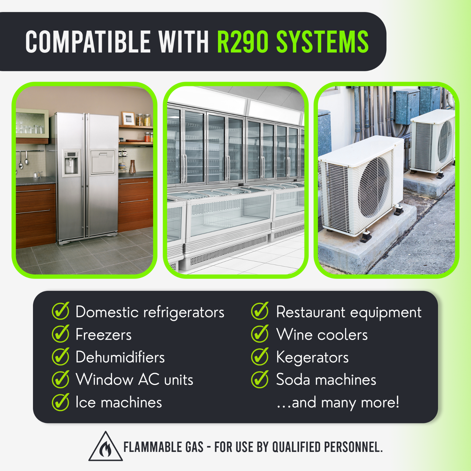 Leak Saver R290 Refrigerant - 8oz Upright Charging Self Sealing Can - 3 Pack