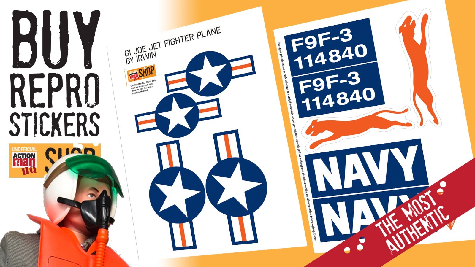 GI Joe Jet Fighter Plane Stickers (Irwin)