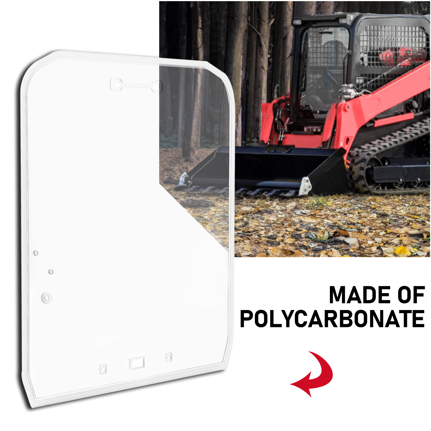 Fit For Kubota Loader SVL65 SVL75 SVL90 SVL95 SVL97 Polycarbonate Door glass