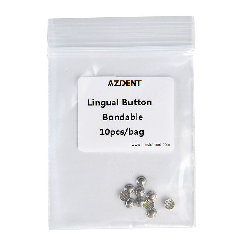 50pcs AZDENT Dental Orthodontic Lingual Buttons Bondable Round Base 5 Packs