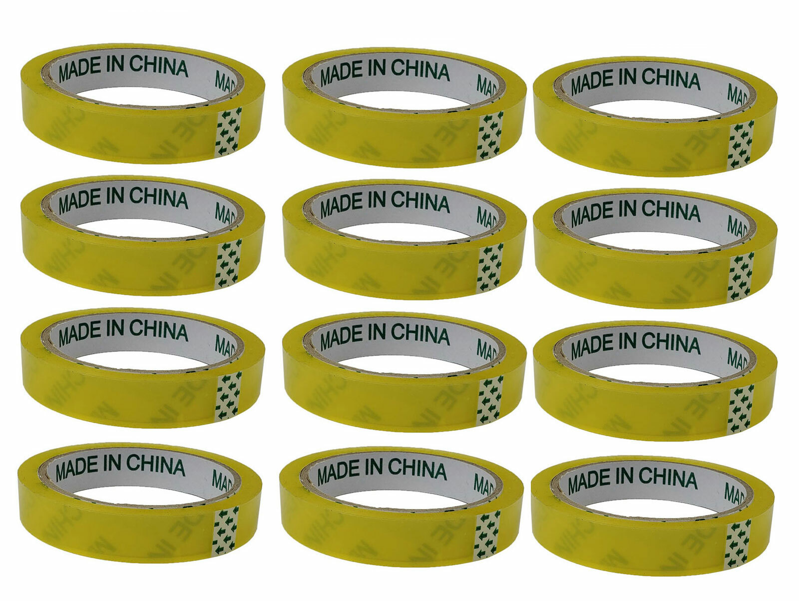 12 Transparent Clear 3 inch Core Tape 0.7" 50 yards Length