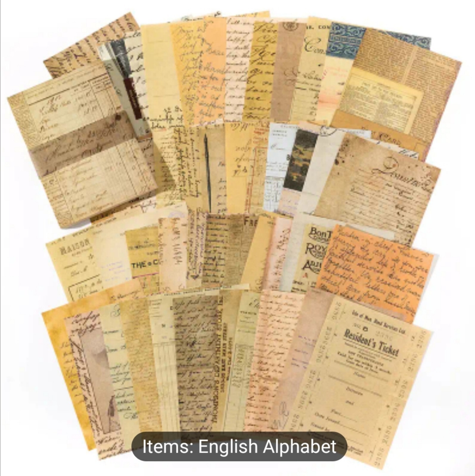 10 PCS Vintage Handwritten Letters Notes Aesthetic Scrapbooking Paper