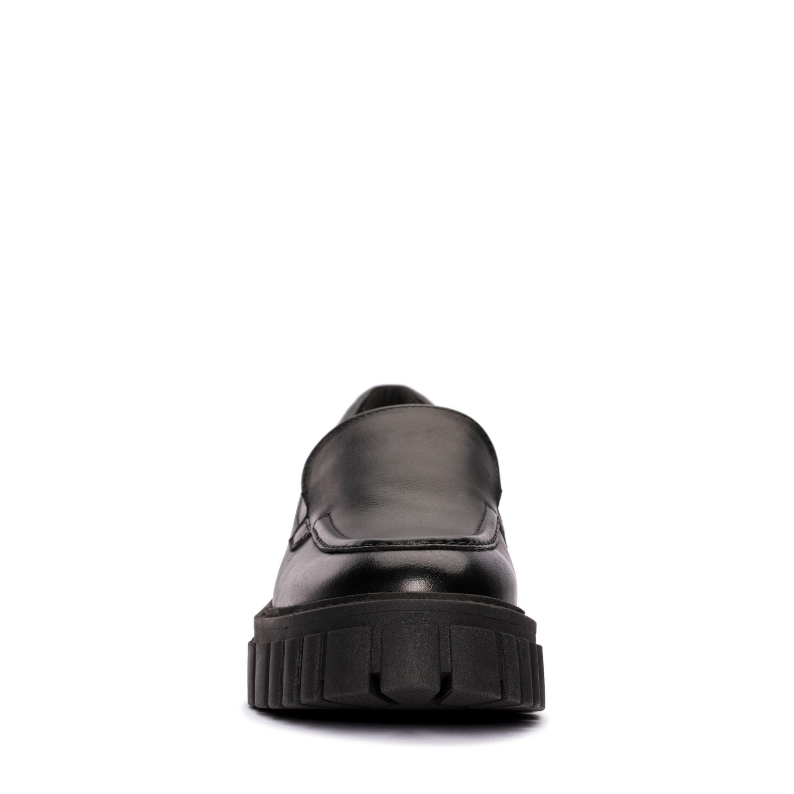 Clarks Womens Page Loafer Black Leather Casual Shoes