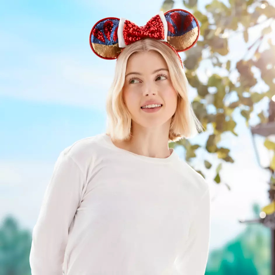 Disney- Parks Snow White Sequined Minnie Mouse Ears Headband Disneyland